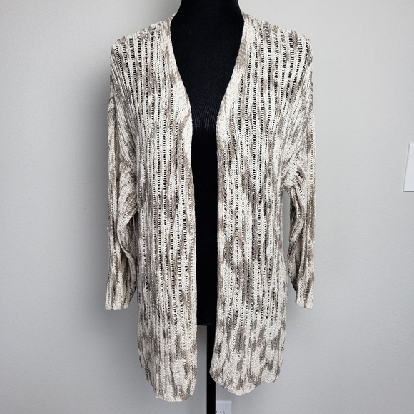 NWOT Chico's Crochet Open Front Cardigan 2 (L) - Picture 2 of 7